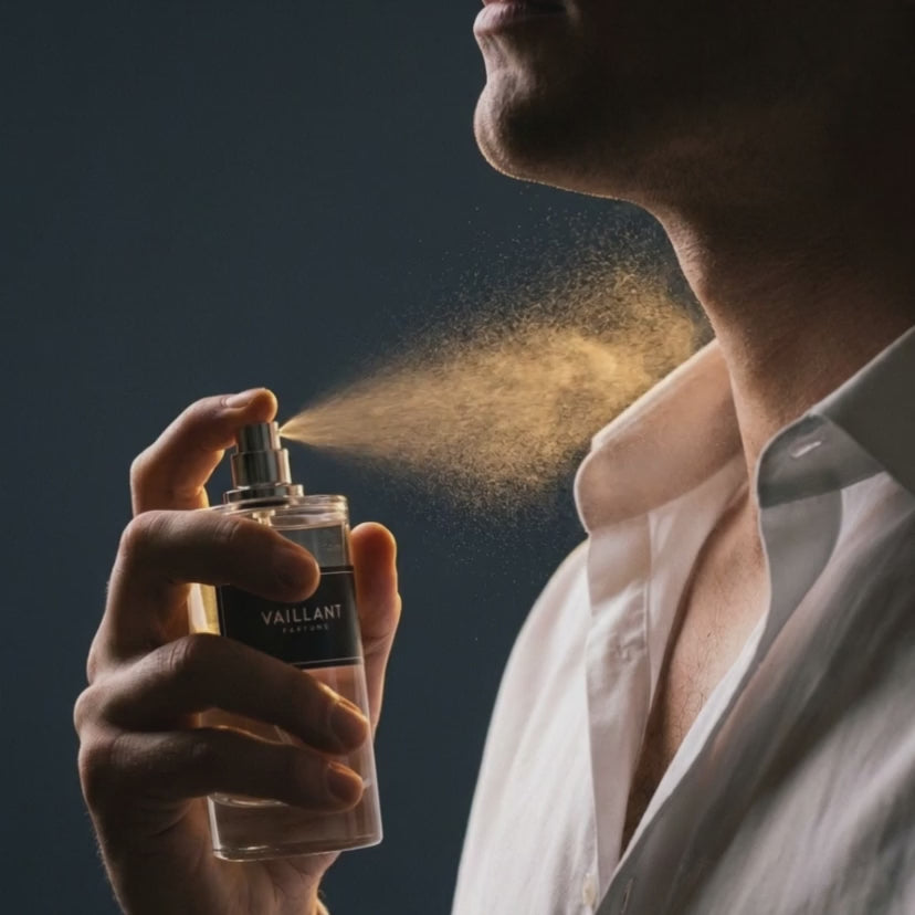 Vaporisation au ralenti de l'eau de parfum Parfum Vaillant