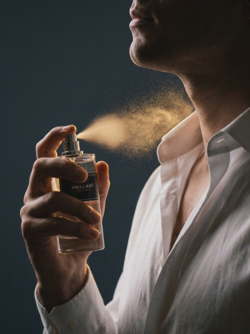 Vaporisation au ralenti de l'eau de parfum Parfum Vaillant